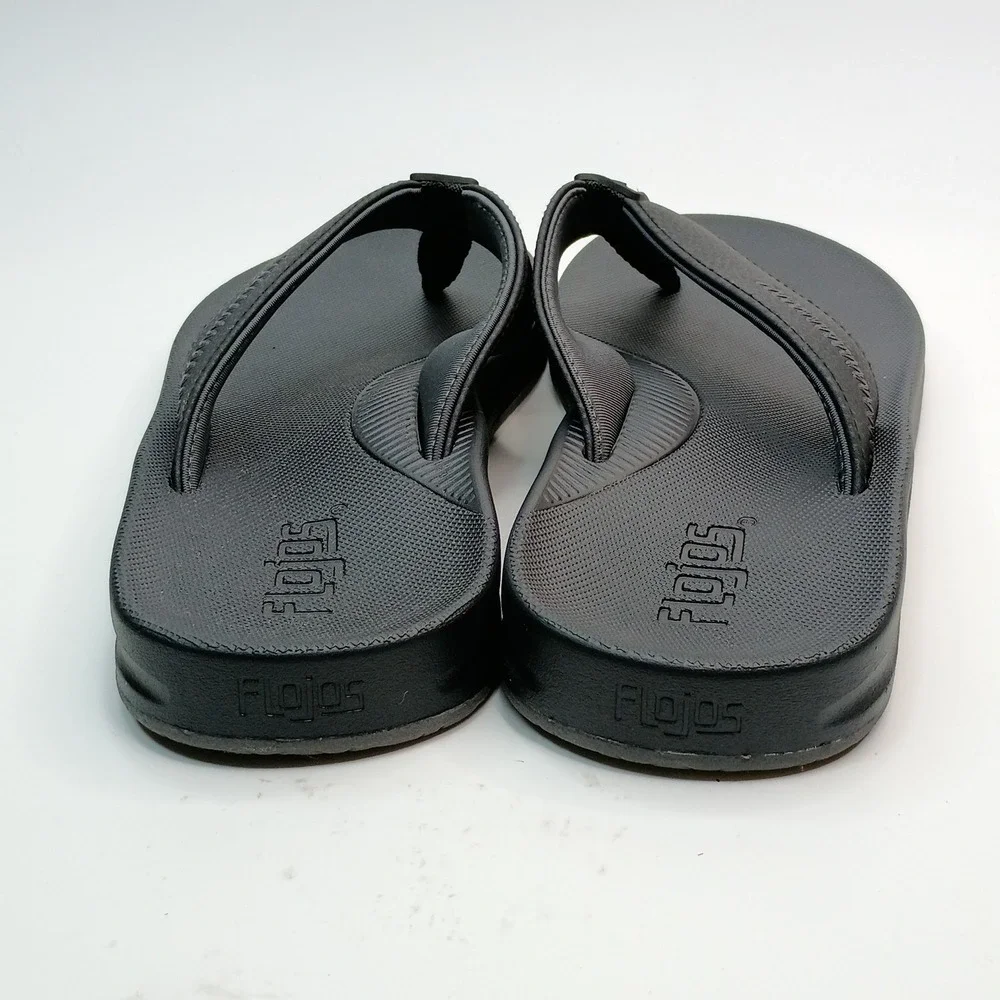 Flojos Men Flip Flop Sandals Size 12 Black Man Made Material Upper Casual